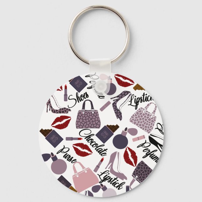 Just a Girl Who Loves Simple Things Fun Pattern Keychain (Front)