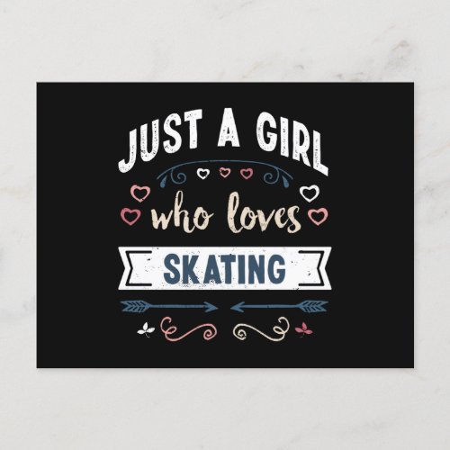 Just a Girl who loves Skating Funny Gifts Postcard