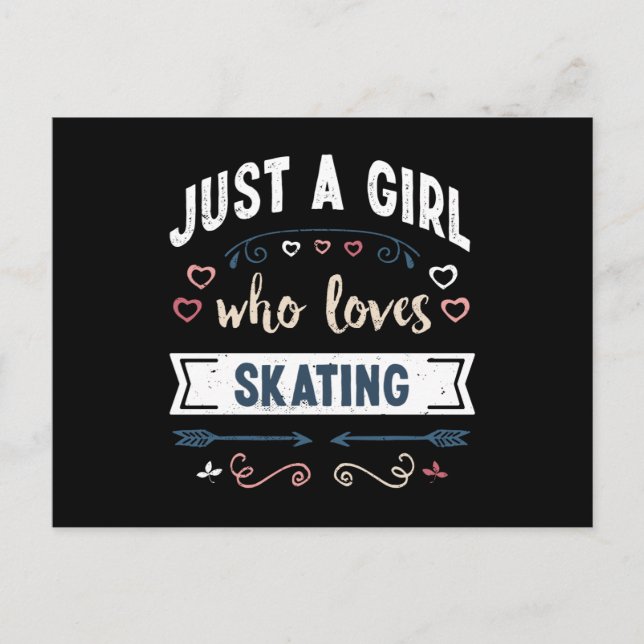 Just a Girl who loves Skating Funny Gifts Postcard (Front)