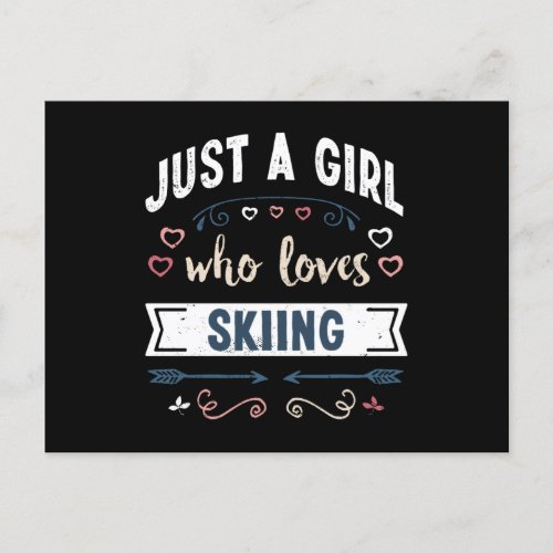 Just a Girl who loves Skiing Funny Gifts Postcard