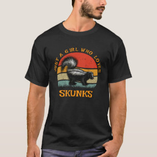 Just A Girl Who Loves Skunks Cute Animal T-Shirt