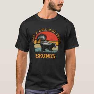 Just A Girl Who Loves Skunks Cute Animal T-Shirt