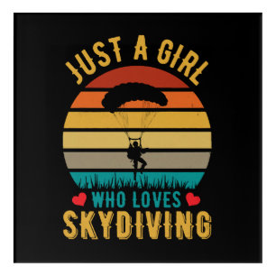 just a girl who loves skydiving acrylic print