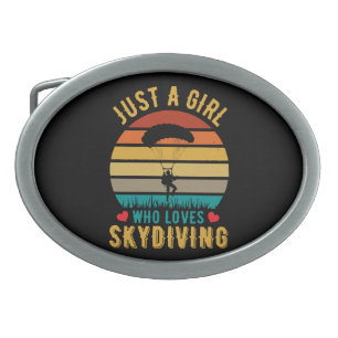 just a girl who loves skydiving belt buckle