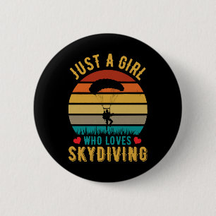 just a girl who loves skydiving button