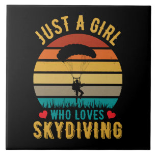 just a girl who loves skydiving ceramic tile