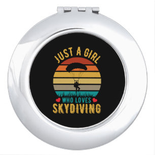 just a girl who loves skydiving compact mirror