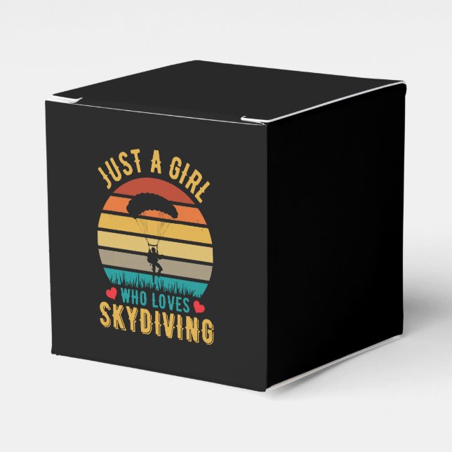 just a girl who loves skydiving favor boxes (Front Side)