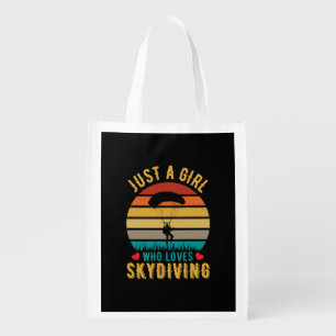just a girl who loves skydiving grocery bag