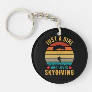 just a girl who loves skydiving keychain