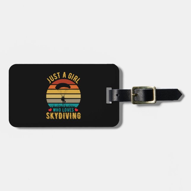 just a girl who loves skydiving luggage tag (Front Horizontal)