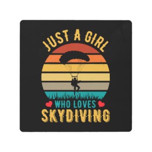 just a girl who loves skydiving metal print