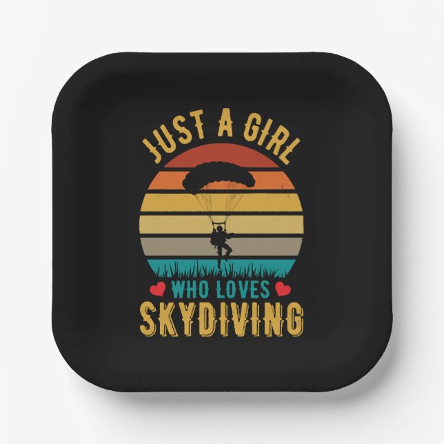 just a girl who loves skydiving paper plates (Front)