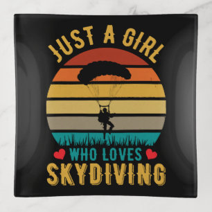 just a girl who loves skydiving trinket tray