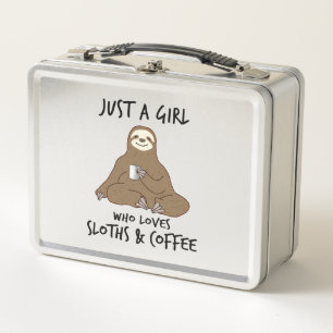 Just a girl who loves Sloths  Coffee Metal Lunch Box
