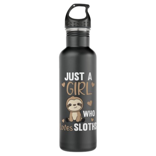 Just A Girl Who Loves Sloths Cute Animals Vintage Stainless Steel Water Bottle