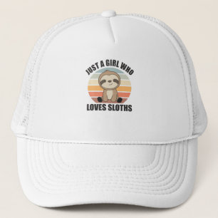Just A Girl Who Loves Sloth's Cute Animals Vintage Trucker Hat