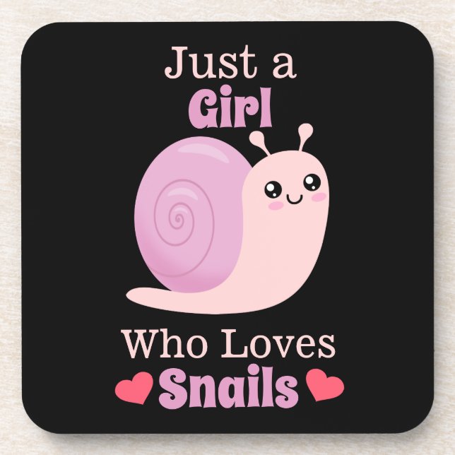 Just A Girl Who Loves Snails Beverage Coaster (Front)