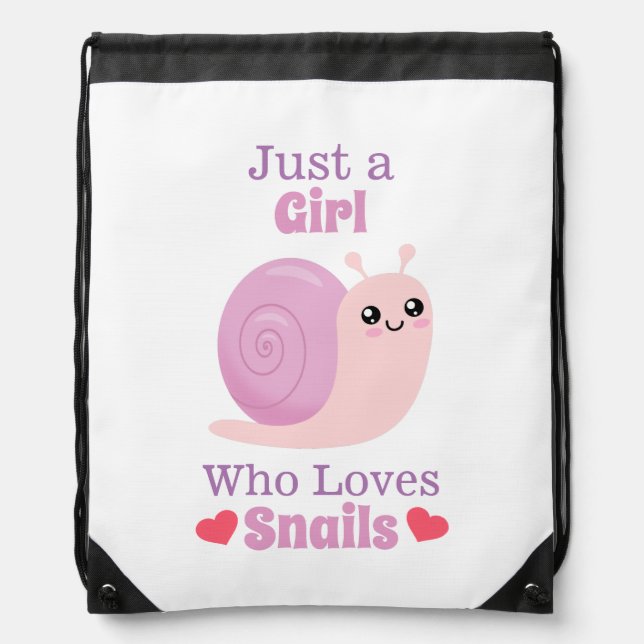 Just A Girl Who Loves Snails Drawstring Bag (Front)