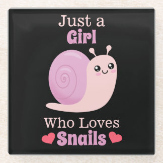 Just A Girl Who Loves Snails Glass Coaster