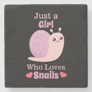 Just A Girl Who Loves Snails Stone Coaster
