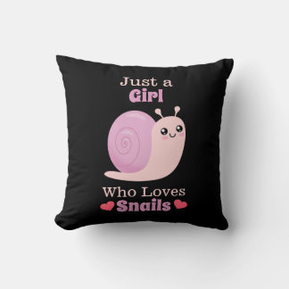 Just A Girl Who Loves Snails Throw Pillow