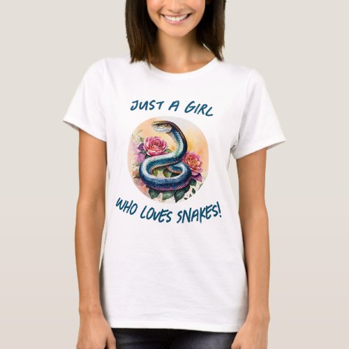 Just A Girl Who Loves Snakes Art T_Shirt