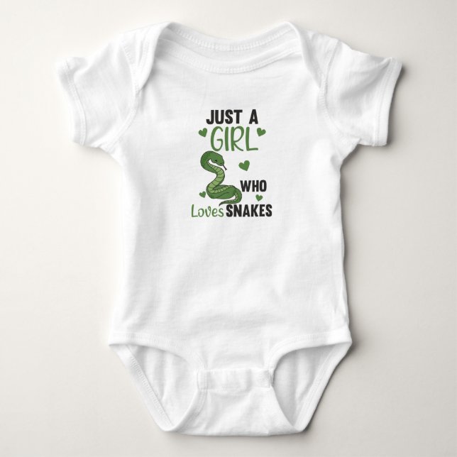 Just a girl who loves snakes cute snake for girls baby bodysuit (Front)