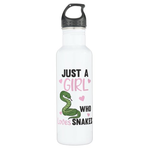 Just a girl who loves snakes cute snake for girls stainless steel water bottle