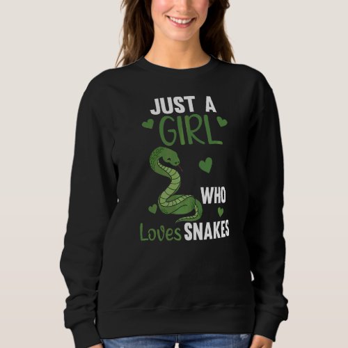 Just A Girl Who Loves Snakes Cute Snake For Girls Sweatshirt
