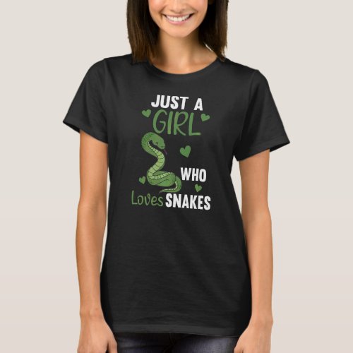 Just A Girl Who Loves Snakes Cute Snake For Girls T_Shirt