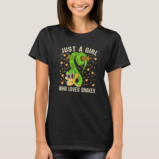 Just a Girl Who Loves Snakes Cute Snake Themed Lov T-Shirt (Front)