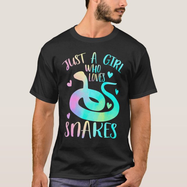 Just A Girl Who Loves Snakes Cute Snake Themed Lov T-Shirt (Front)