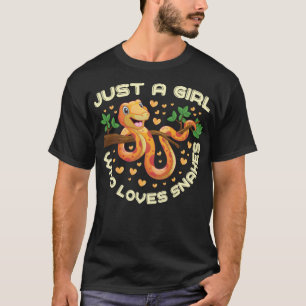 Just a Girl Who Loves Snakes Funny Snake Lover Gif T-Shirt