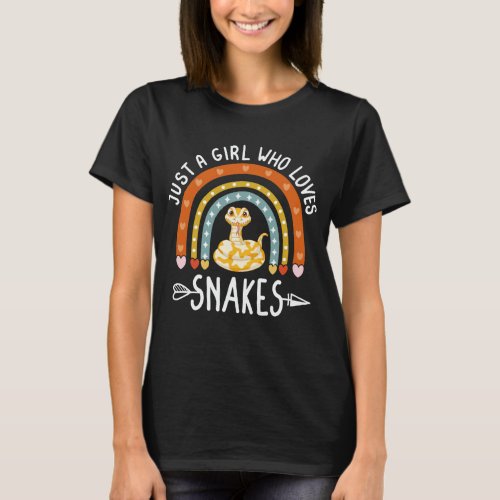Just A Girl Who Loves Snakes Rainbow Snake Lover T_Shirt