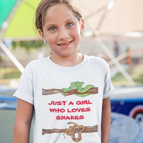 Just a Girl who loves Snakes Reptile Boa Python  T_Shirt