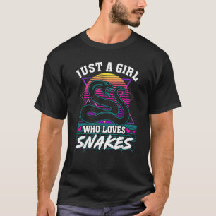 Just a Girl Who Loves Snakes Retro 80s Style Snake T-Shirt