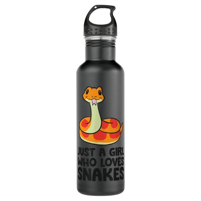 Just a Girl Who Loves Snakes Stainless Steel Water Bottle (Front)