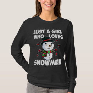 Just A Girl Who Loves Snowman Cute Frozen Snowman T-Shirt
