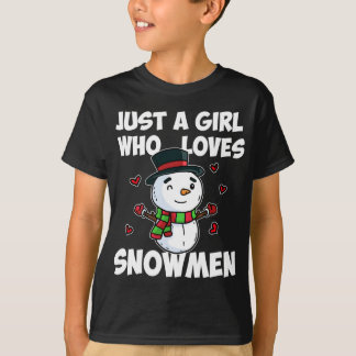 Just A Girl Who Loves Snowman Cute Frozen Snowman T-Shirt