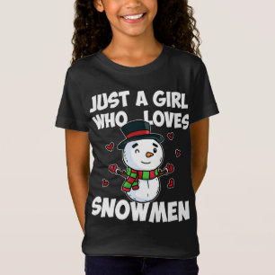 Just A Girl Who Loves Snowman Cute Frozen Snowman  T-Shirt