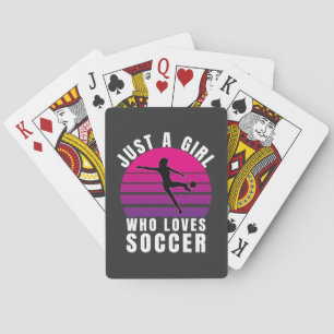 Just a Girl Who Loves Soccer Poker Cards