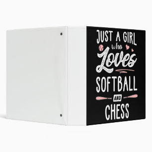 Just A Girl Who Loves Softball And Chess Gift 3 Ring Binder