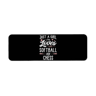 Just A Girl Who Loves Softball And Chess Gift Label
