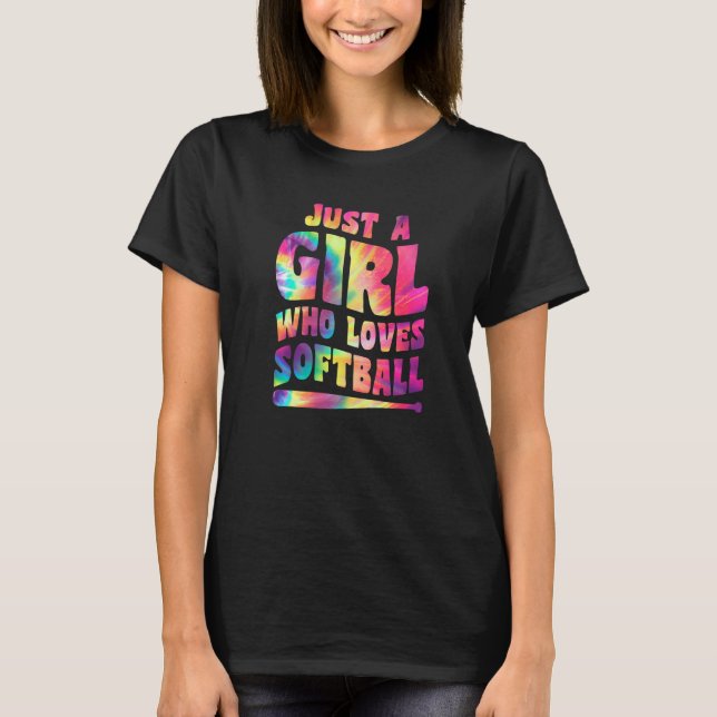 Just A Girl Who Loves Softball Girl Apparel Softba T-Shirt (Front)