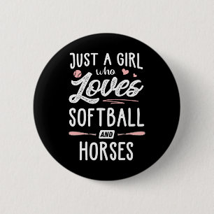Just A Girl Who Loves Softll And Horses Gift Women Button