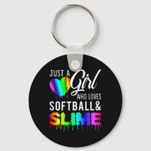 Just A Girl Who Loves Softll And Slime Tee Gift Keychain