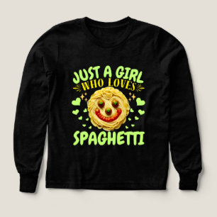 just a girl who loves spaghetti design Tri-Blend shirts