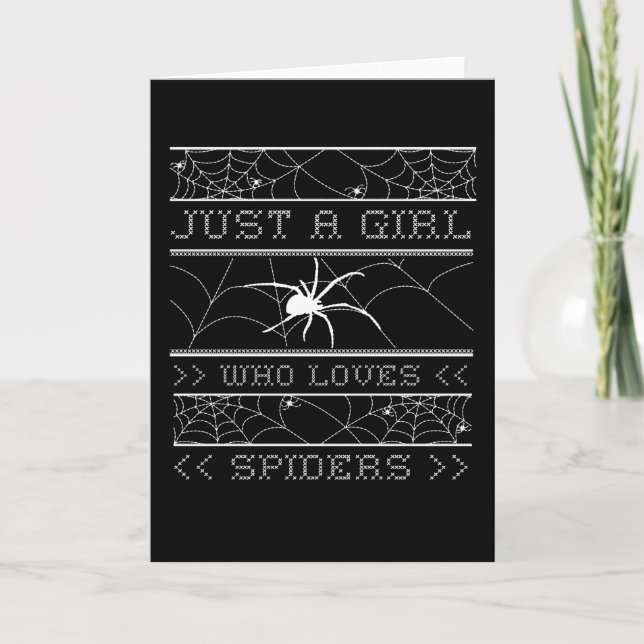 Just A Girl Who Loves Spiders Ugly Halloween 2021 Card (Front)