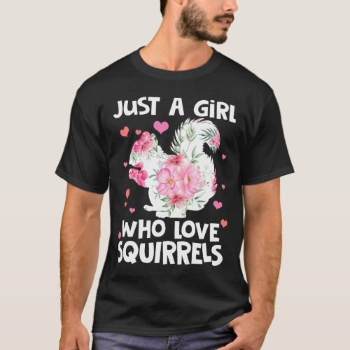 Just A Girl Who Loves Squirrels Animal Hearts T_Shirt